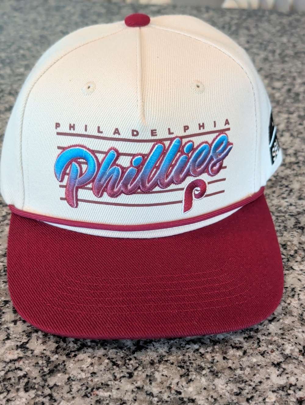 Philadelphia Phillies Kids Snapback Hat - White & Maroon